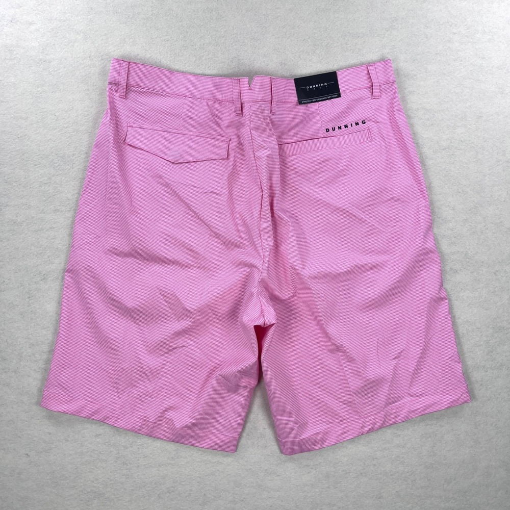 NWT! Dunning Golf Mens Pink Gingham Stretch Performance Shorts 38 D7F20H619